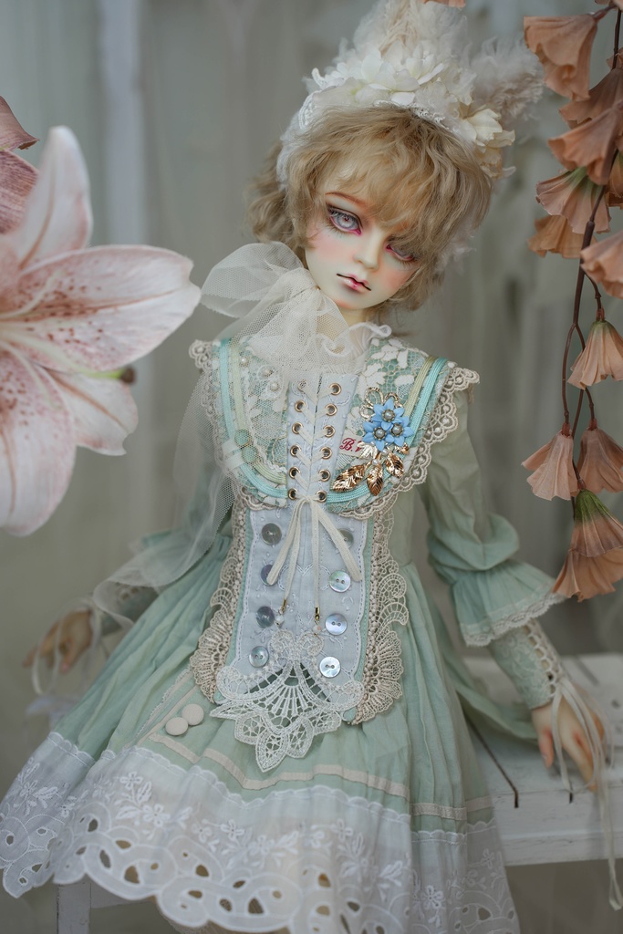 [チェシャー・キャットΔ　ショート丈] ライトグリーン SD・SDGr男の子用衣装セット