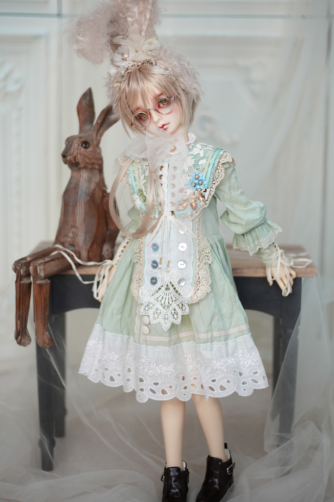 [チェシャー・キャットΔ　ショート丈] ライトグリーン SD・SDGr男の子用衣装セット