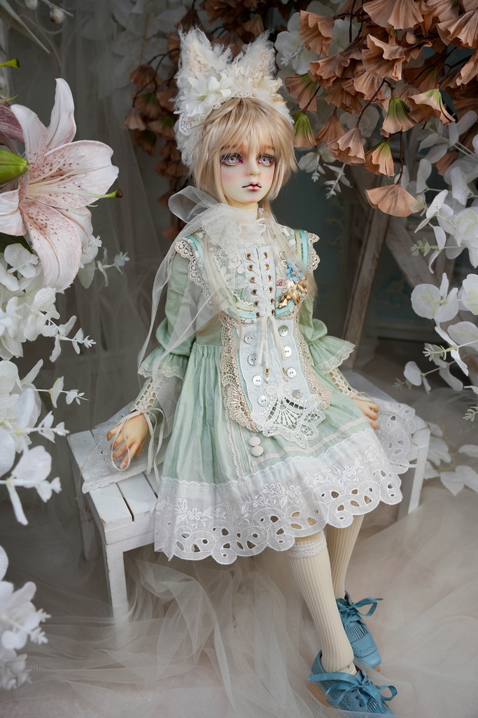 [チェシャー・キャットΔ　ショート丈] ライトグリーン SD・SDGr男の子用衣装セット