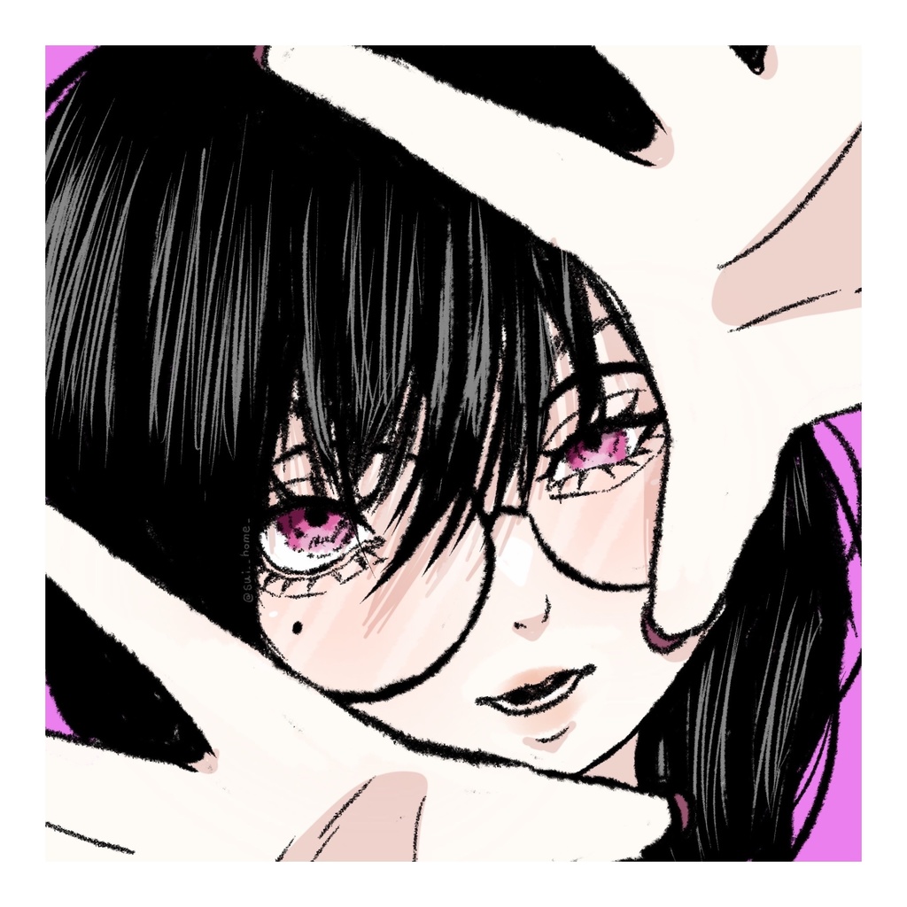 ピンクな女の子 アクリルキーホルダー