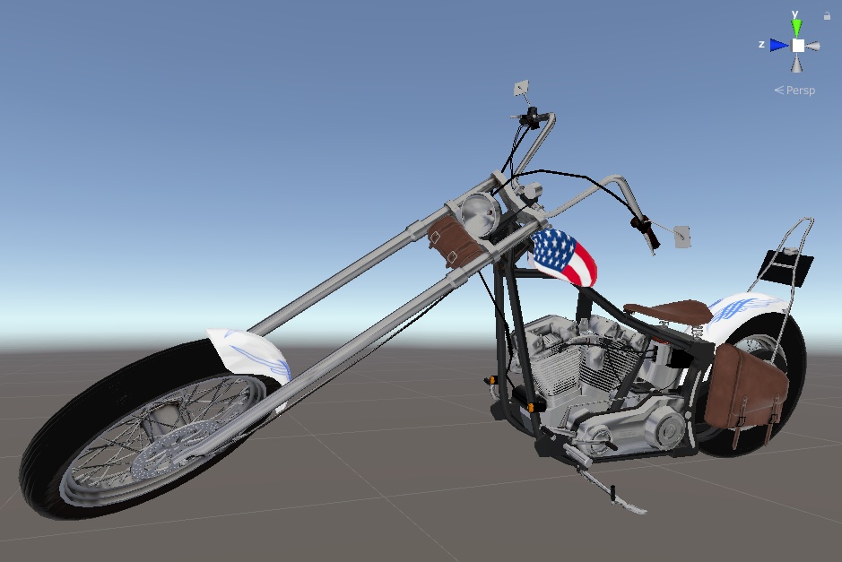 【VRChat想定オリジナル3Dモデル】アメリカンバイク