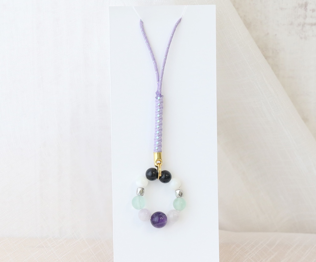 【胡蝶しのぶ】キャライメージ天然石のお守りストラップ【鬼滅】