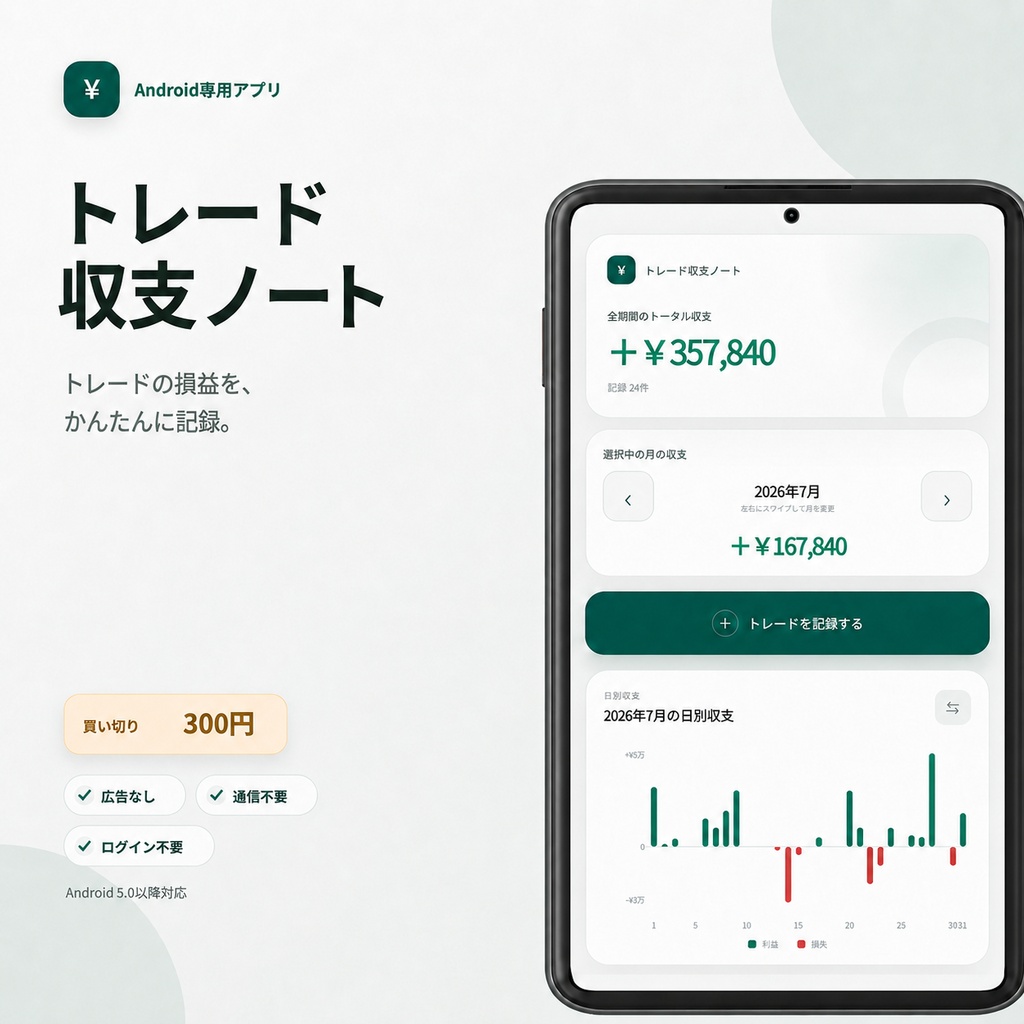 トレード収支ノート｜シンプルな株取引記録アプリ【Android専用】