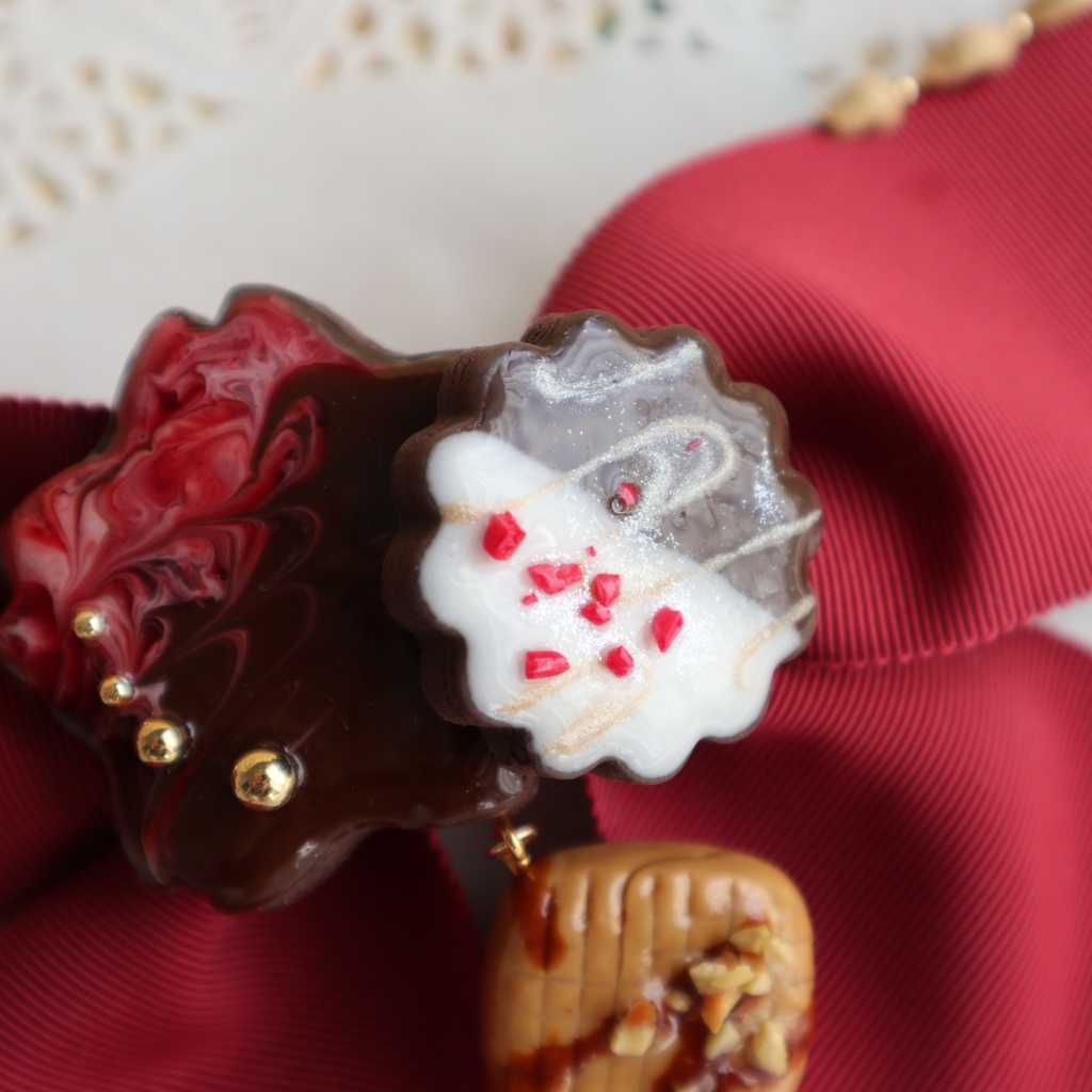 チョコレヰトとキャラメル」ヘアリボン 花彩織 BOOTH