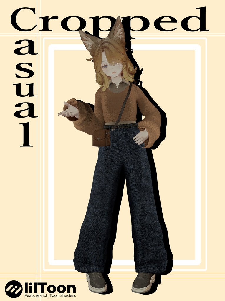 『クロップドカジュアル』【6アバター対応】VRChat想定衣装