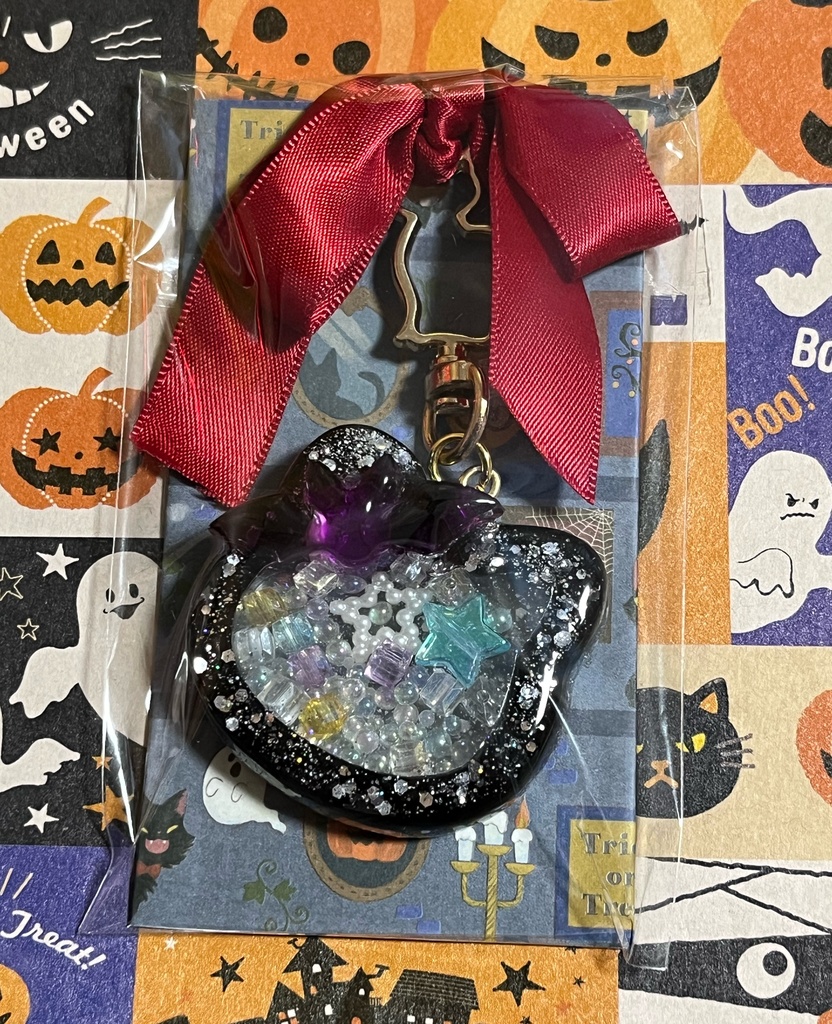 黒猫&コウモリ シャカシャカキーホルダー