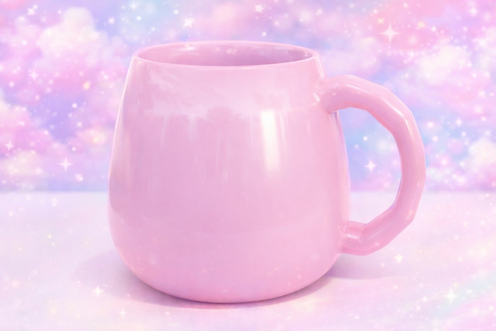 ふんわりピンクマグカップ（雑談ワールド向け）