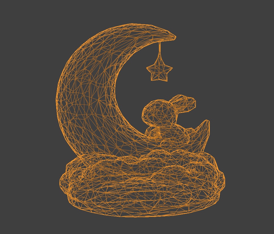 【ゆめかわ】月とウサギ【置き物】