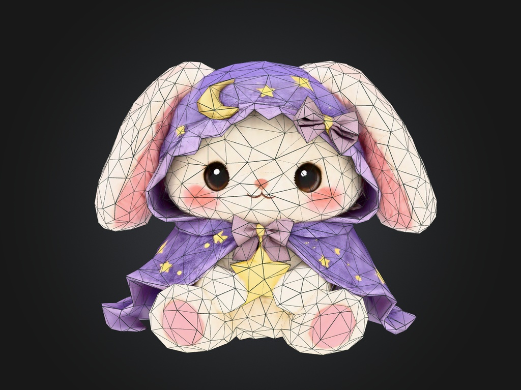 【VRC想定】ムーンバニーぬいぐるみ【FBX】