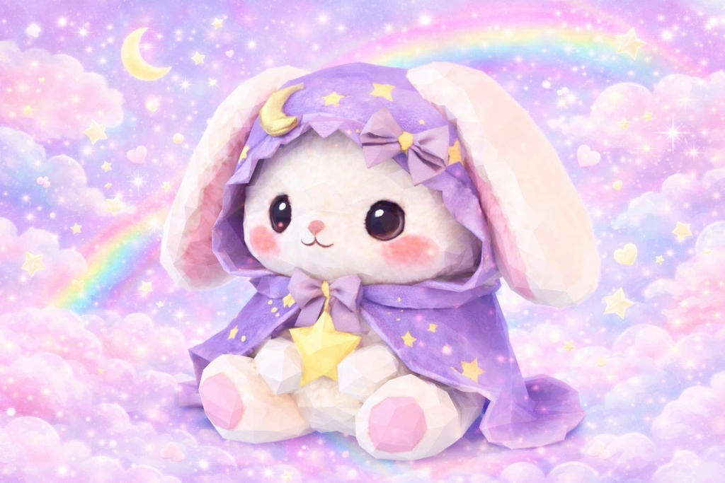 【VRC想定】ムーンバニーぬいぐるみ【FBX】