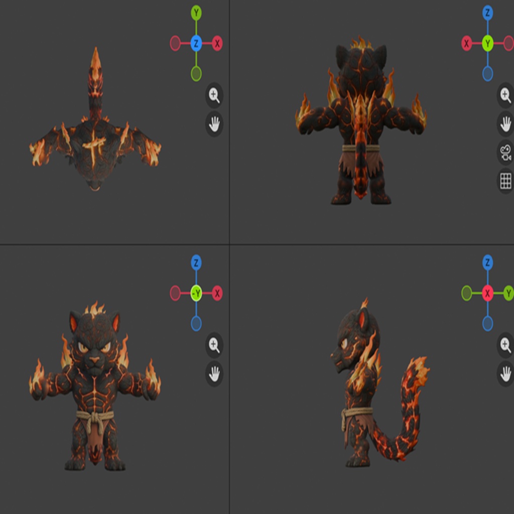 灼熱虎王焔牙3Dモデル