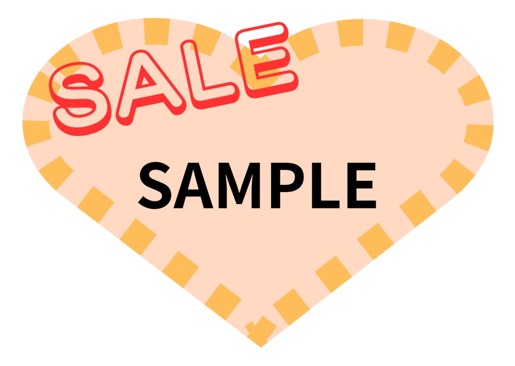 POP ハガキサイズ ハート型ピーチパフ(ピーチ)