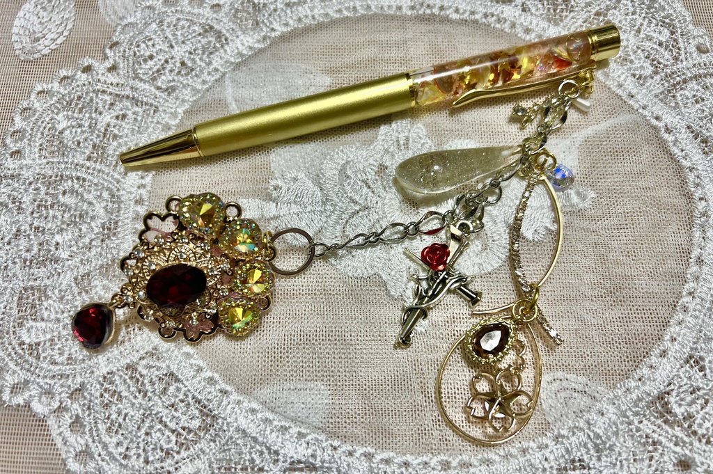ハーバリウムアクセサリーペン*黄金ノ夢①