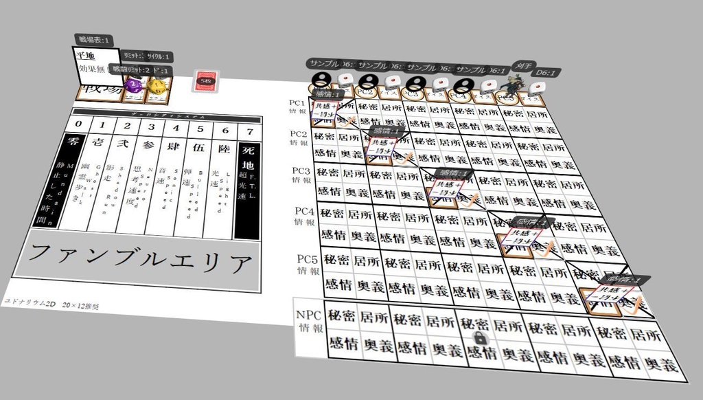 ユドナリウム用シノビガミルームデータテンプレート