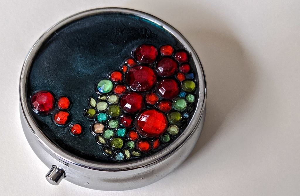 ミラー付きピルケース:ざくろ