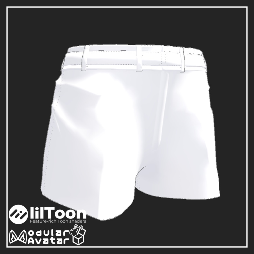 【VRChat】Highneck Zip Tops+Basic Short Pants / ハイネックジップトップス+ベーシックショートパンツ【5アバター対応】