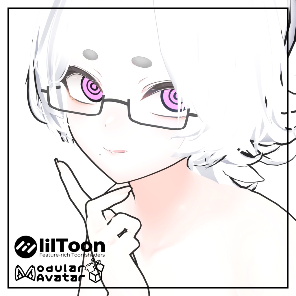 【真央/MAO】HalfFrameGlasses + GuruGuru Eye texture