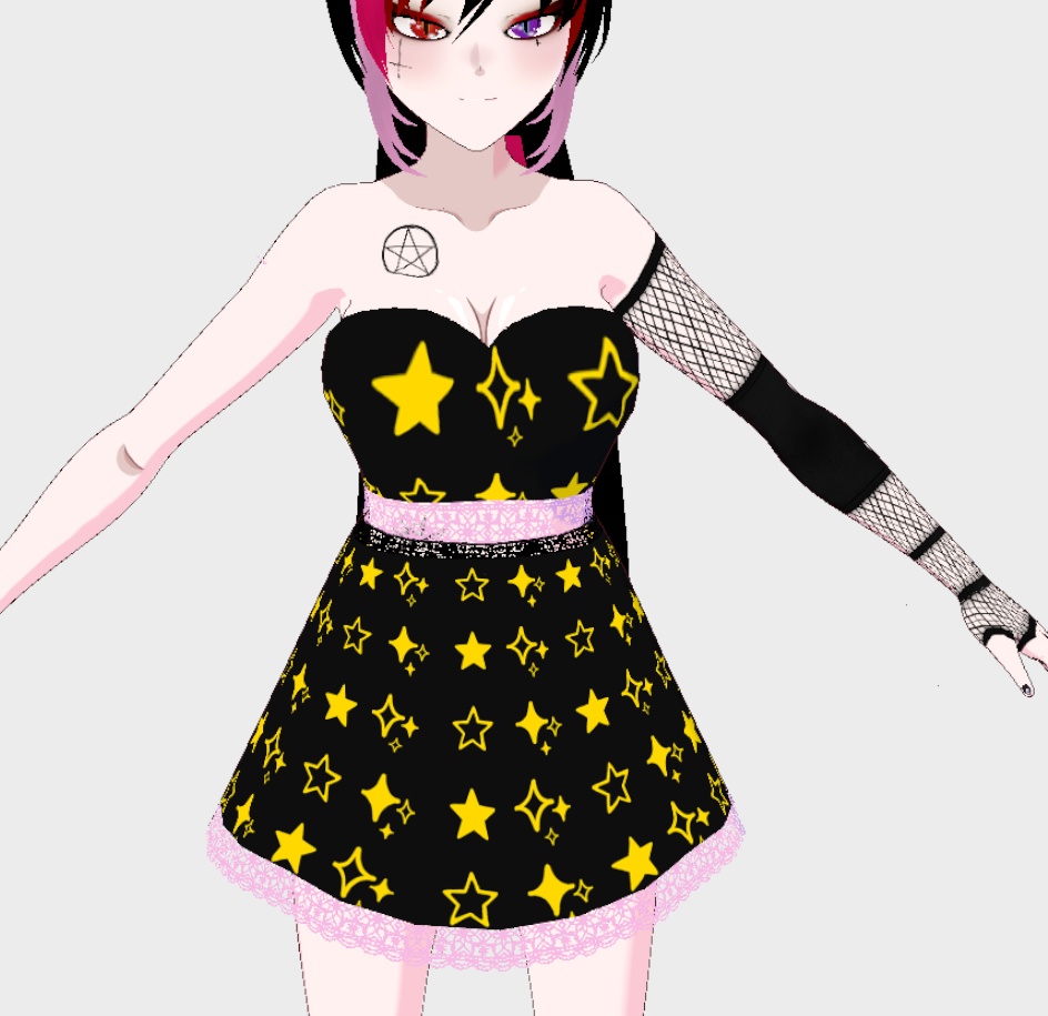 Black Star Pattern Dresses