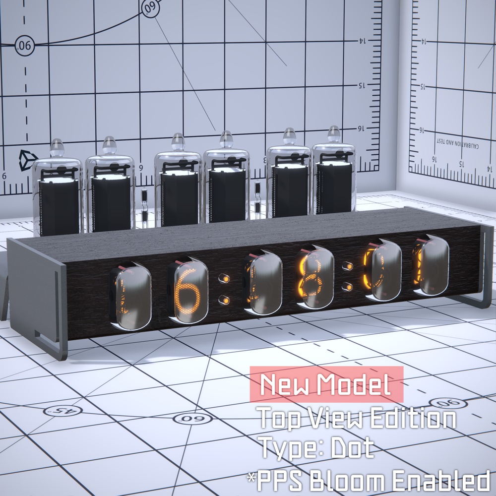 バーチャルニキシー管時計【VRChat・Unity想定】