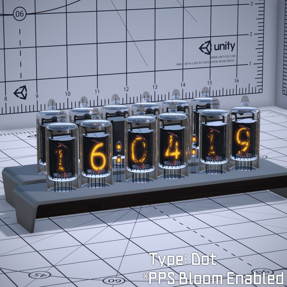 バーチャルニキシー管時計【VRChat・Unity想定】