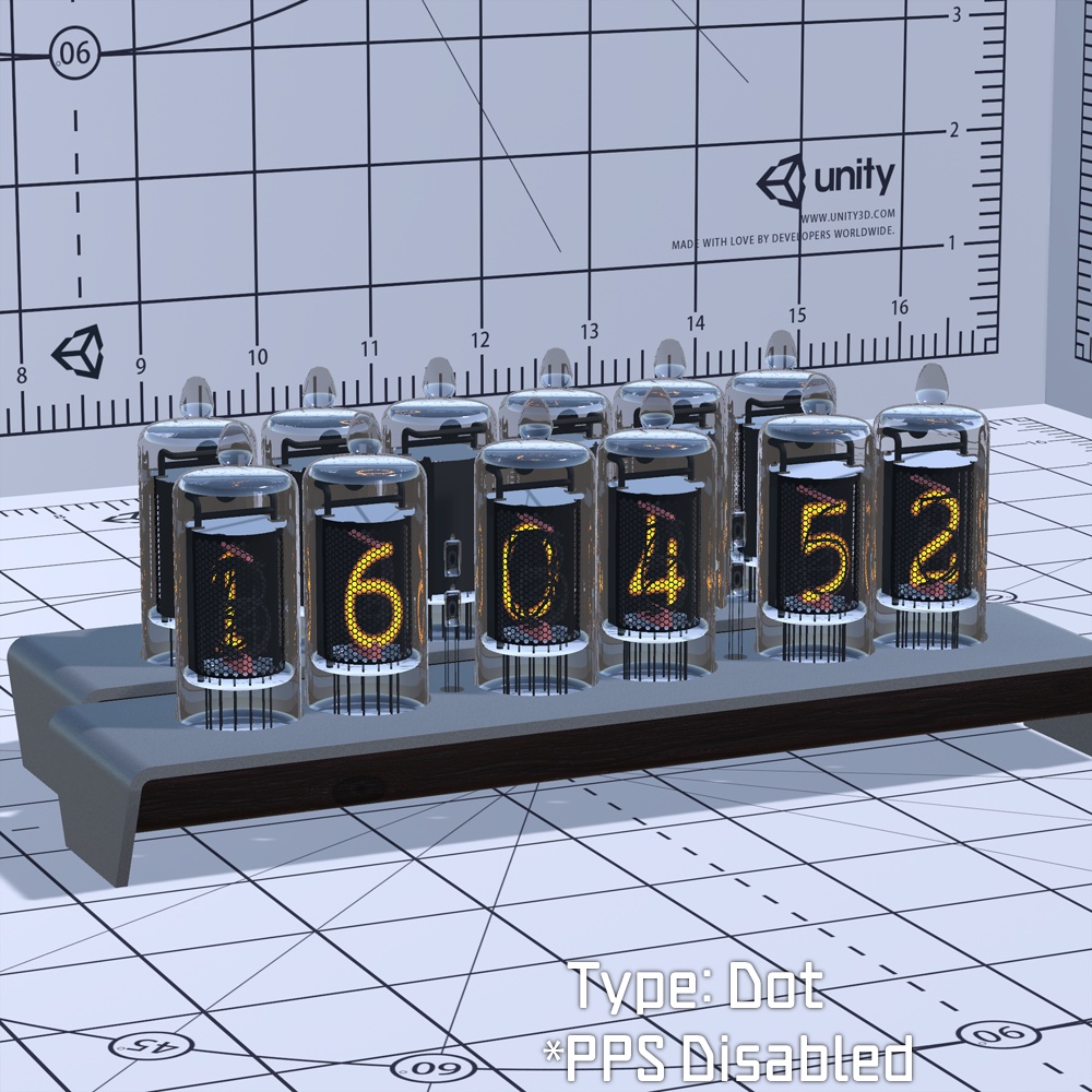 バーチャルニキシー管時計【VRChat・Unity想定】