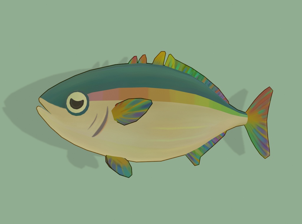 レインボーブリくん Buri_Man_RainbowTail / オリジナル3Dモデル