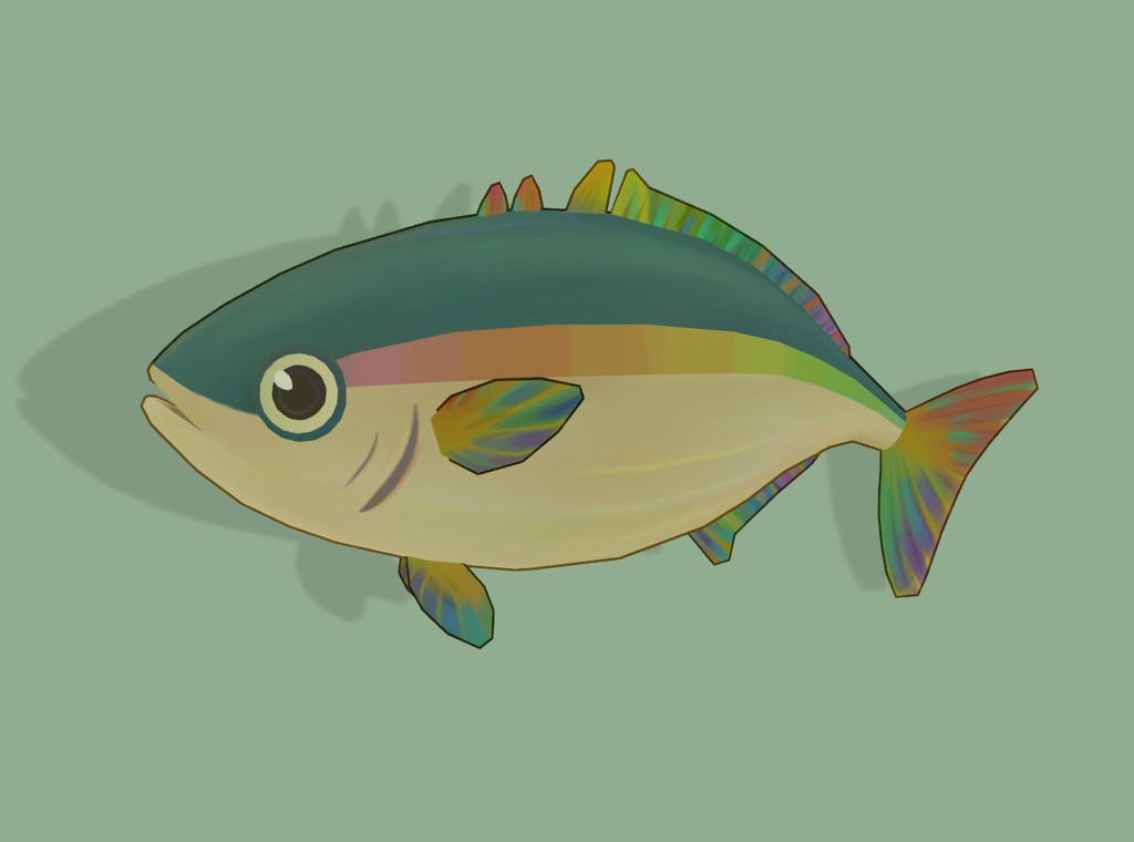 レインボーブリくん Buri_Man_RainbowTail / オリジナル3Dモデル