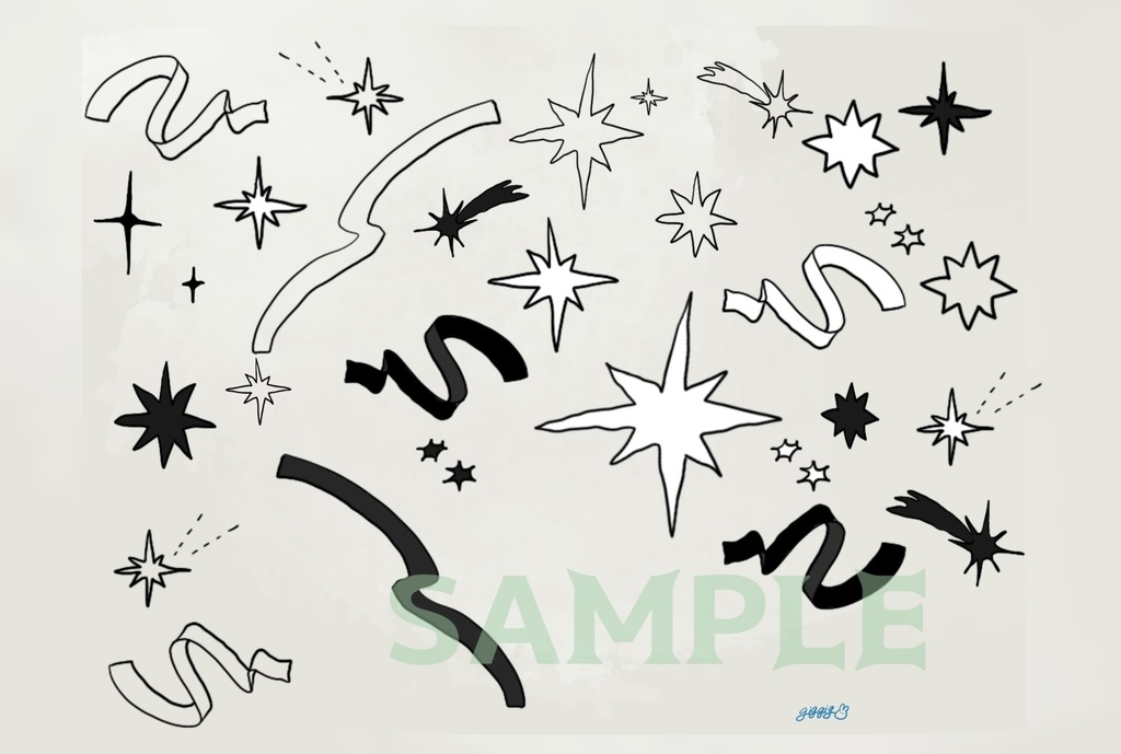 【パーツpng】手描ききらきら素材✴︎星