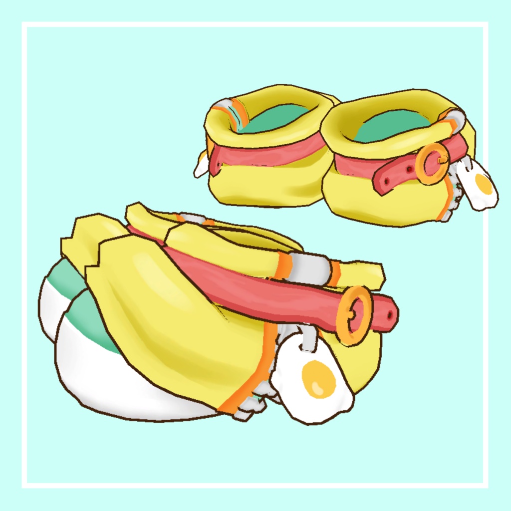 【まめひなた対応】ベーコンエッグシューズ