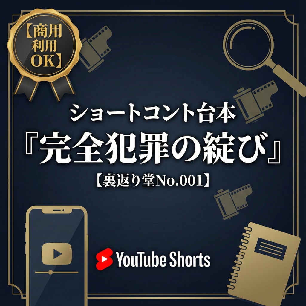 【商用利用OK】ショートコント台本『完全犯罪の綻び』【裏返り堂No.001】 