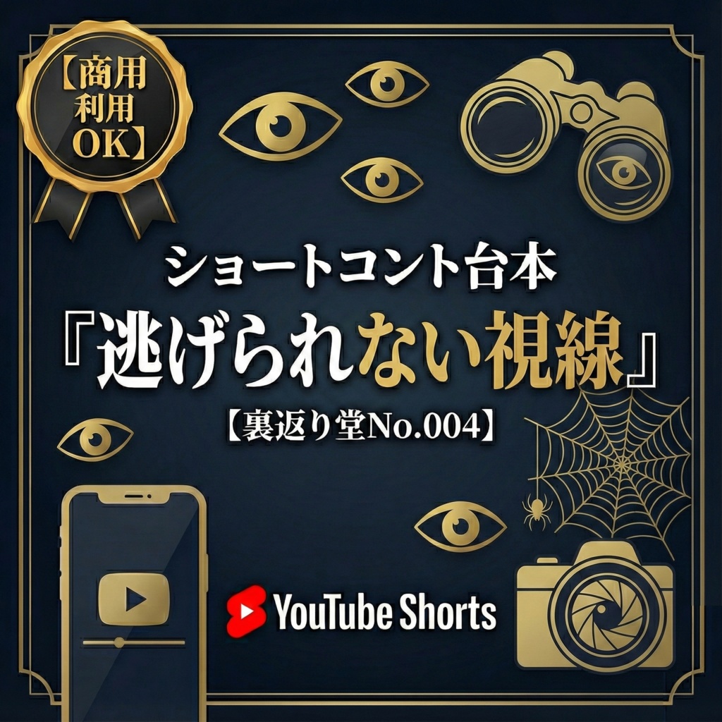 【商用利用OK】ショートコント台本『逃げられない視線』【裏返り堂No.004】