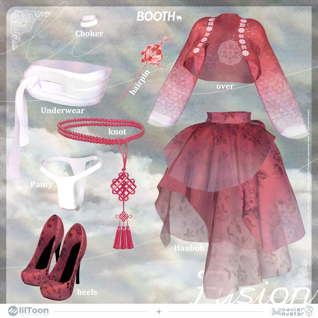 【VRChat】【Fusion Hanbok 퓨전한복】【ミルティナ/Milltina/愛莉/Airi】