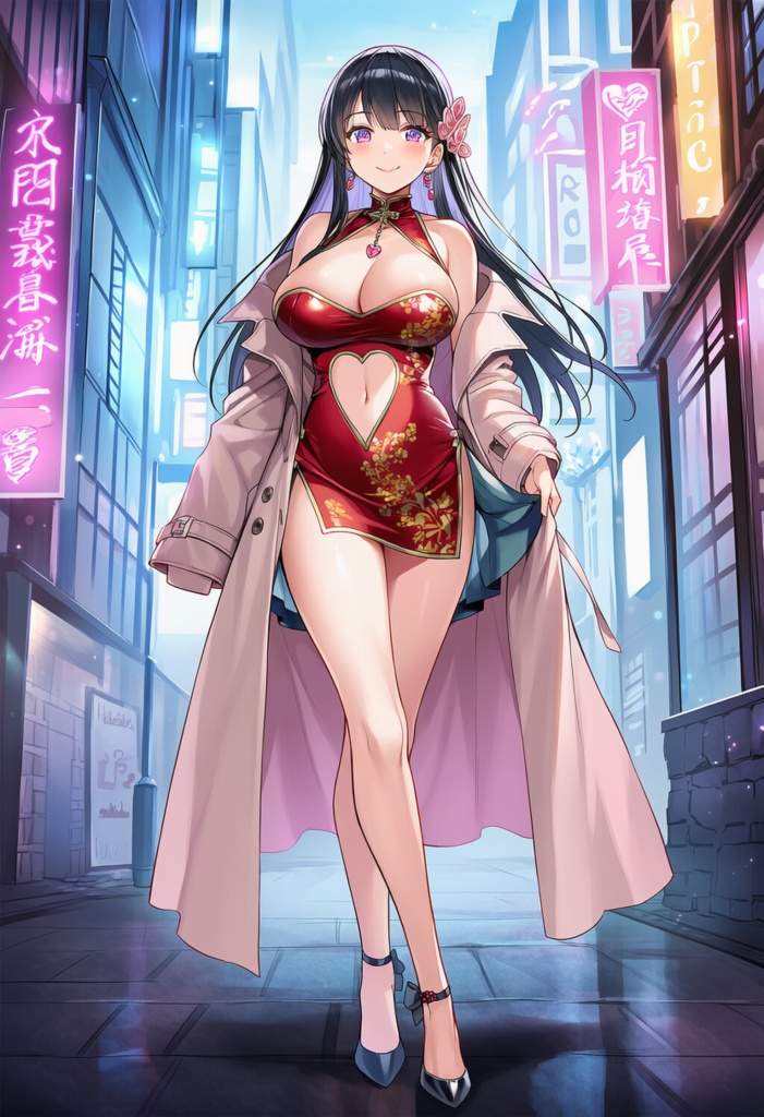 チャイナドレスの美少女