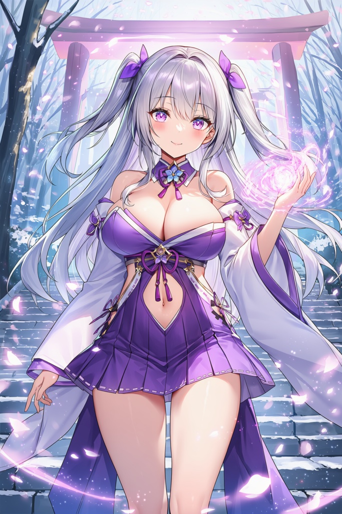 銀髪の紫の巫女