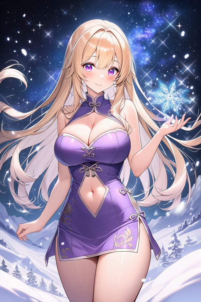 金髪のチャイナドレスの女の子