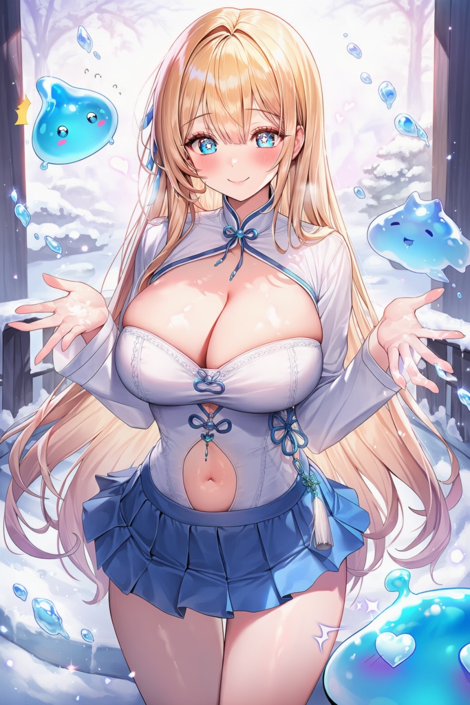 金髪のアオザイの女の子