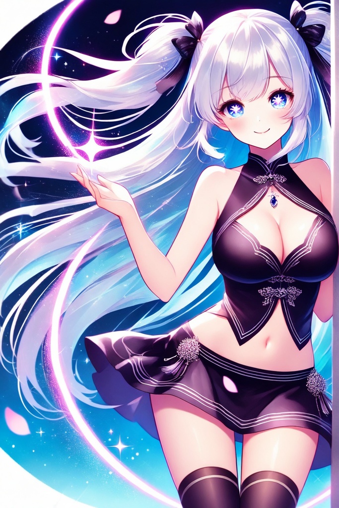 銀髪のアオザイの女の子