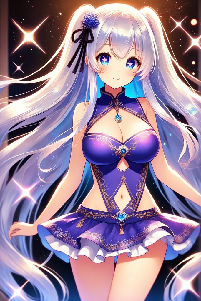 チャイナドレスの銀髪の美少女