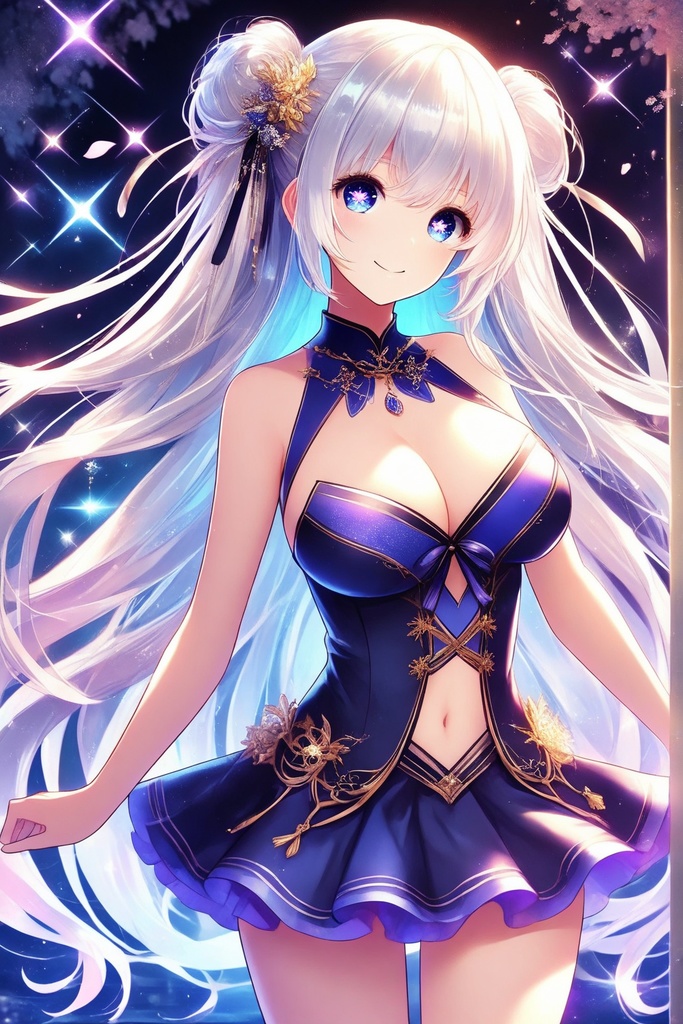 ピンクの着物ドレスの美少女