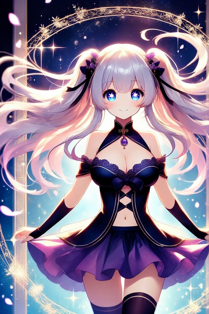 ピンクの着物ドレスの美少女