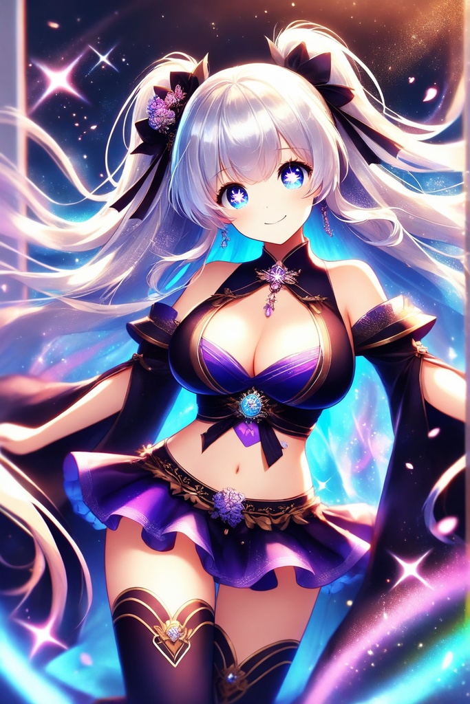 紫の和風ドレス