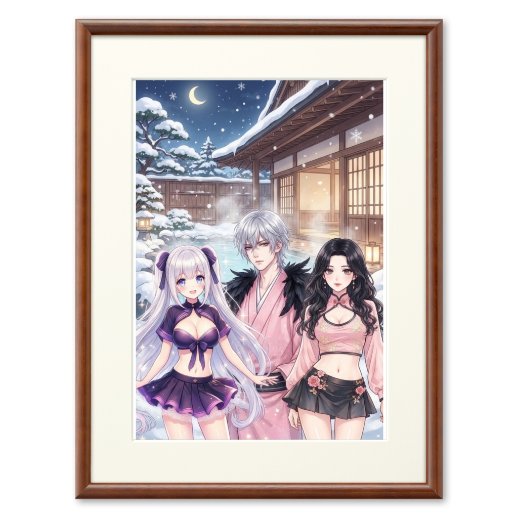 温泉に行った美女とイケメン