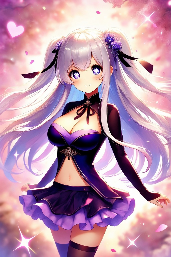 紫の和風ドレス