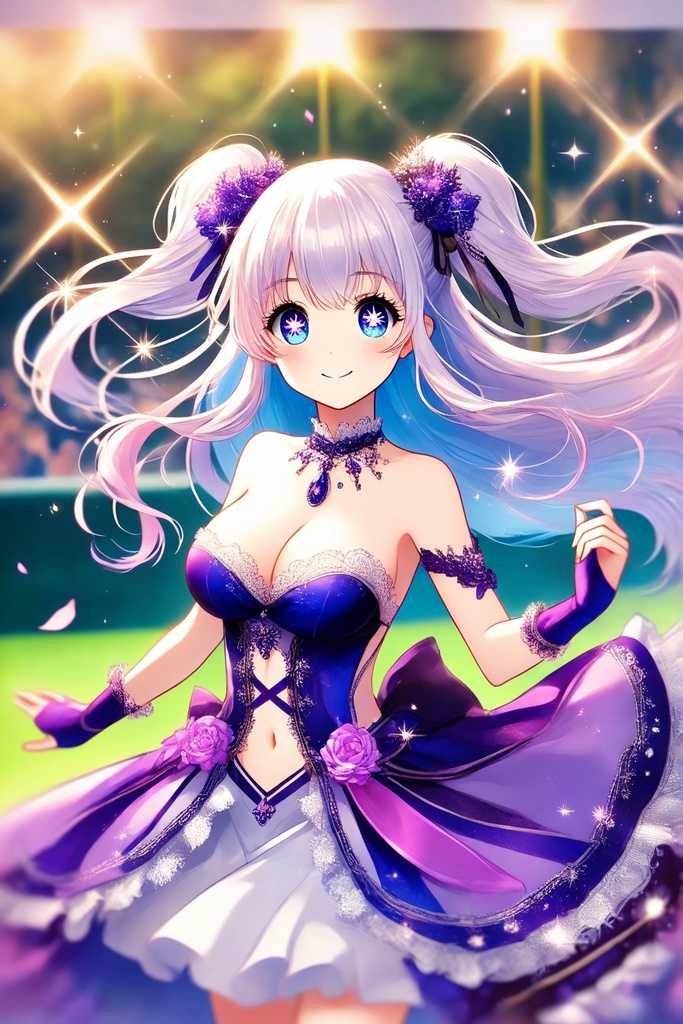 紫のプリンセスドレスの女の子