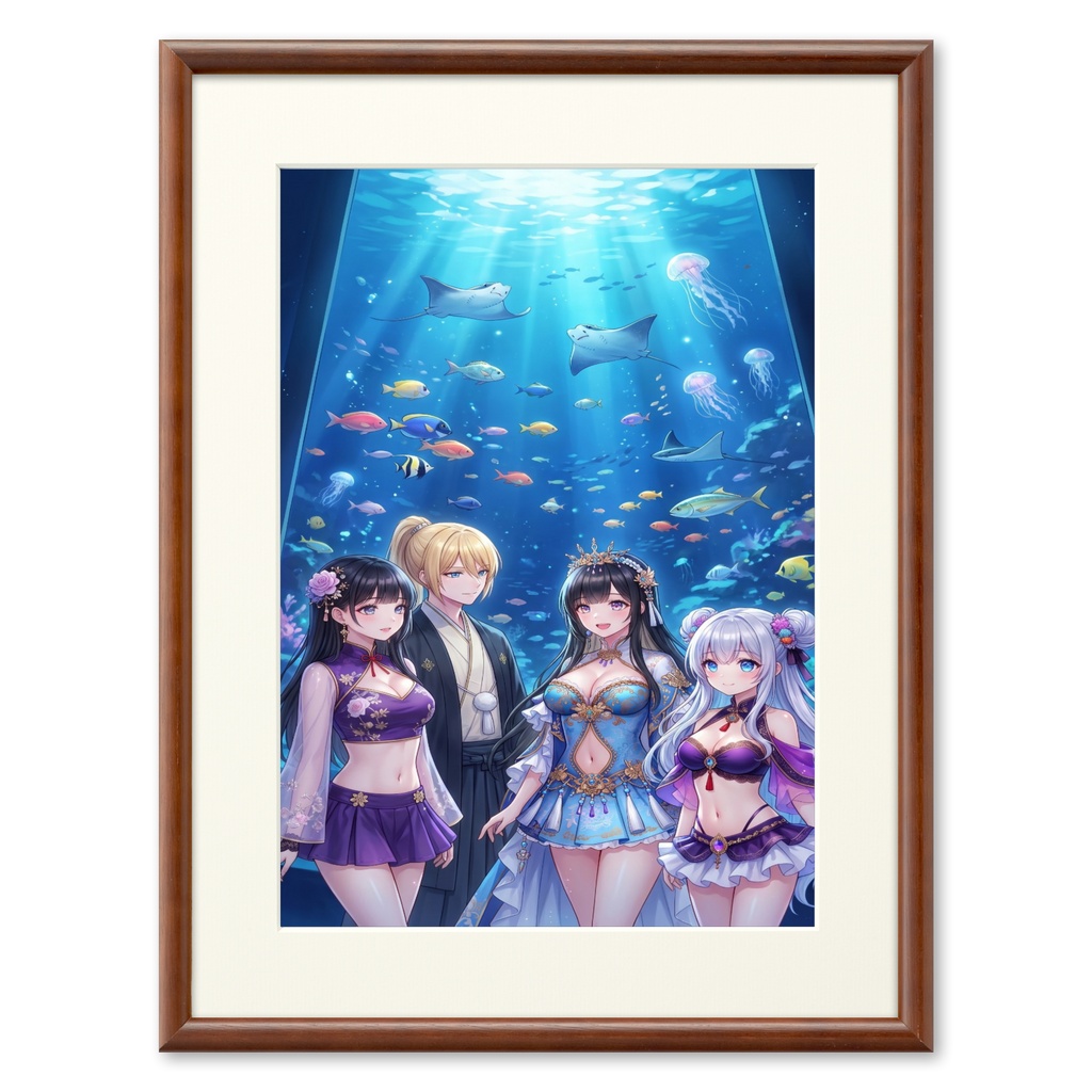 水族館にいく4人