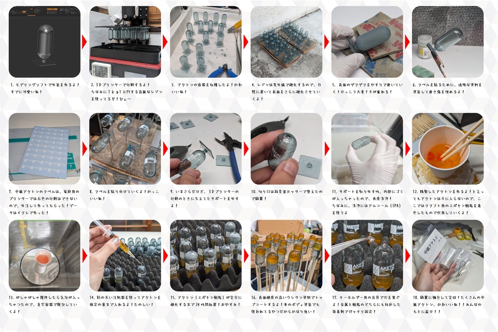 中級アケトンをイメージしたキーホルダー