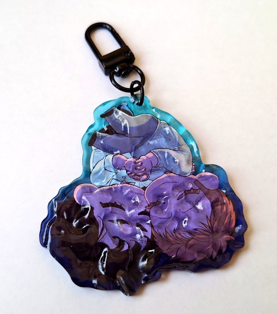 崖落ち水面アクリルキーホルダー