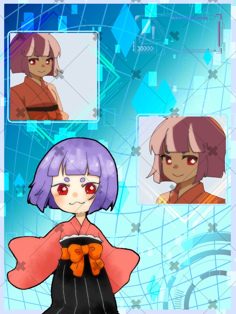 【フリー素材】サイバー風Vtuber/Vライバー素材
