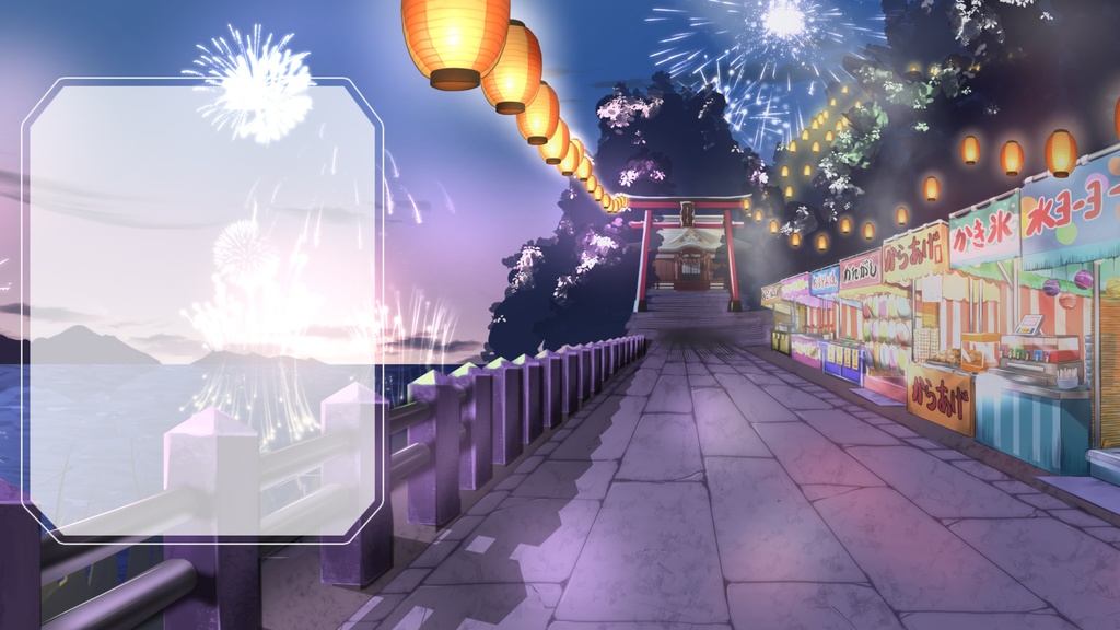 【ループ動画背景】屋台!花火!灯篭流し9種類!