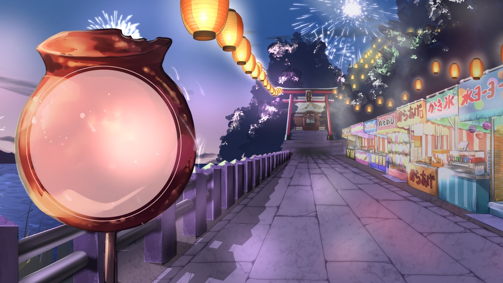 【ループ動画背景】屋台!花火!灯篭流し9種類!